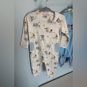 The Beaufort Bonnet Company White and Blue Nautical Footie